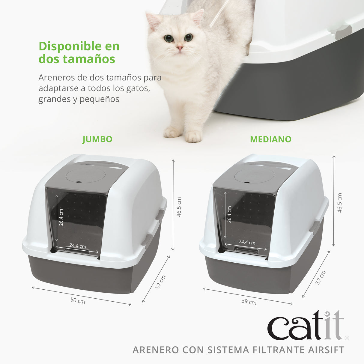 Arenero cerrado para gatos con control de olores Catit Airsift