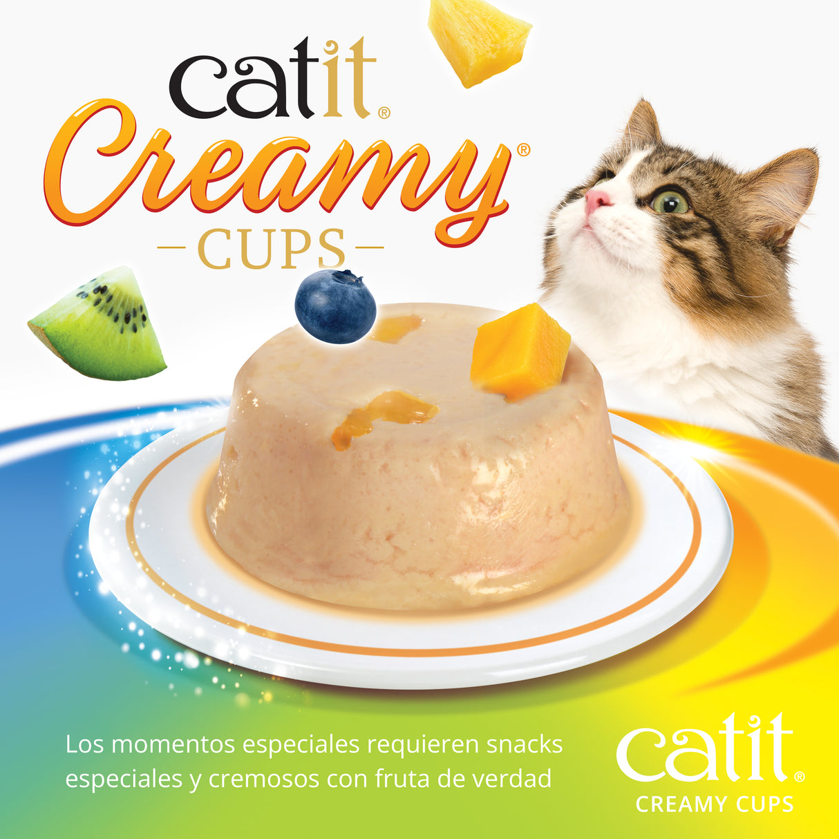 Snack para gatos en mousse con fruta Catit Creamy Cups