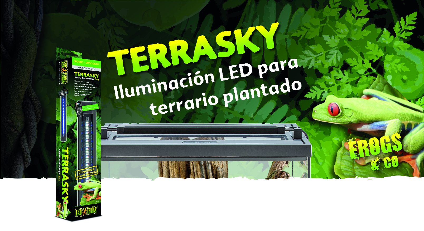 Nueva LED TerraSky Exo Terra de Frog & Co