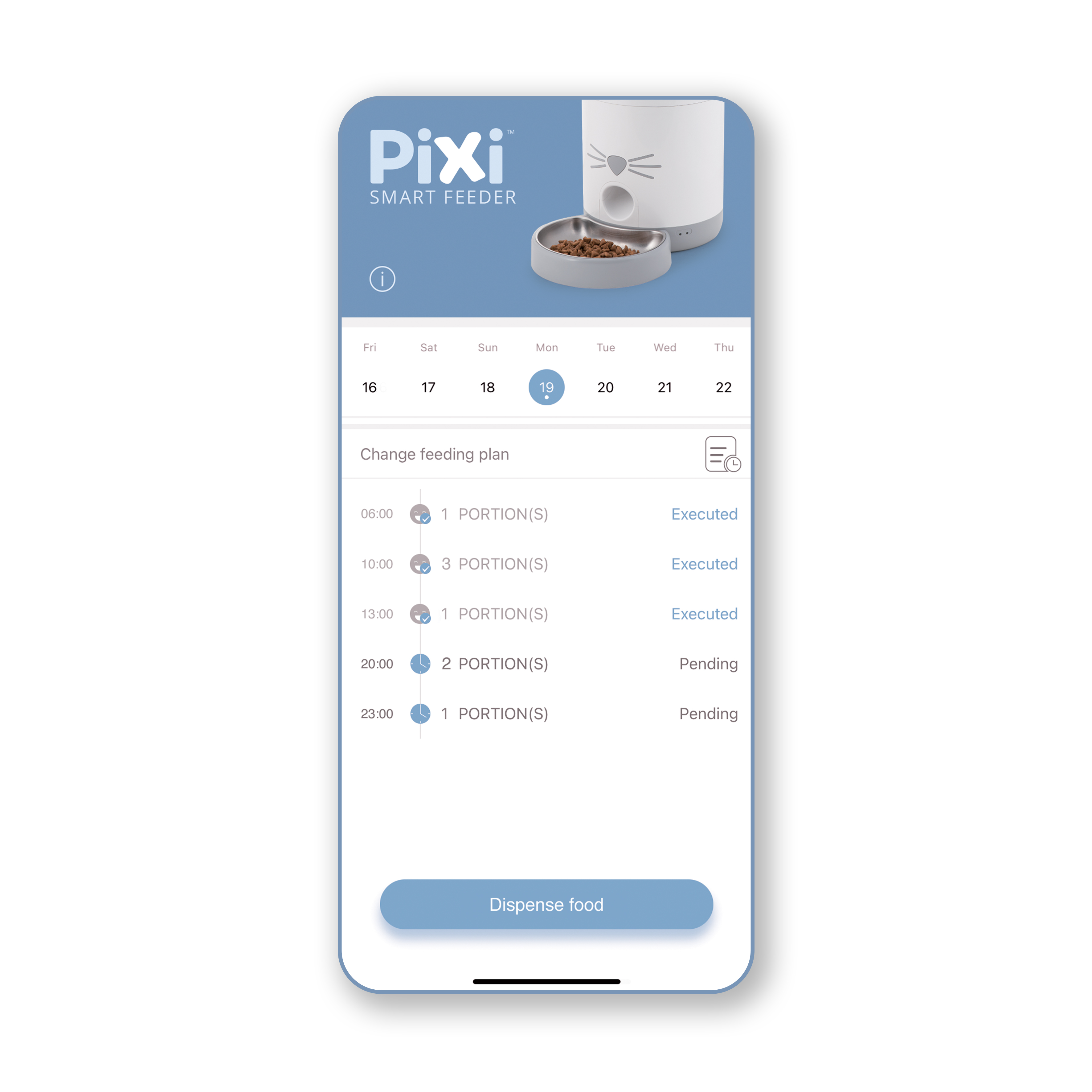Aplicación móvil del Comedero inteligente Catit PIXI