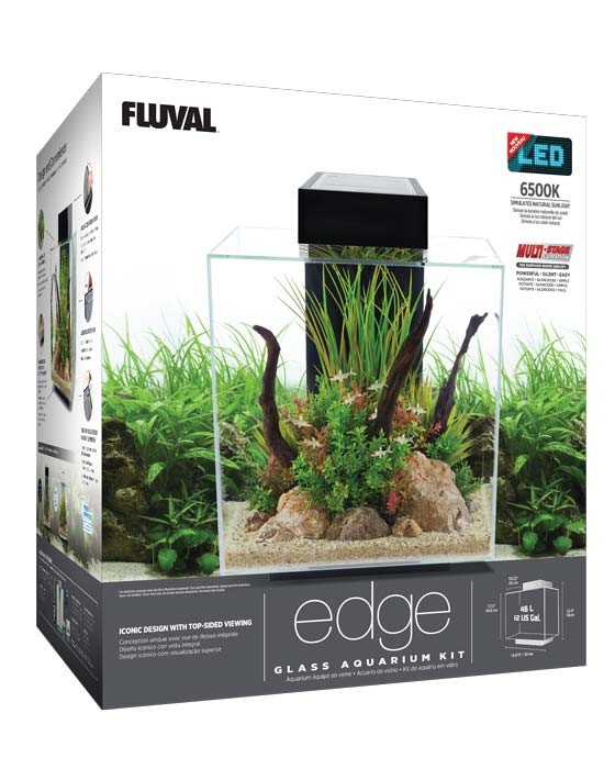 Fluval Edge LED 2.0 Nano Acuario, Blanco, 46L