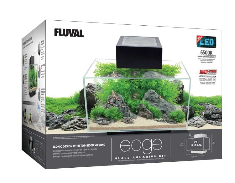 Fluval Edge LED 2.0 Nano Acuario, Blanco, 23L