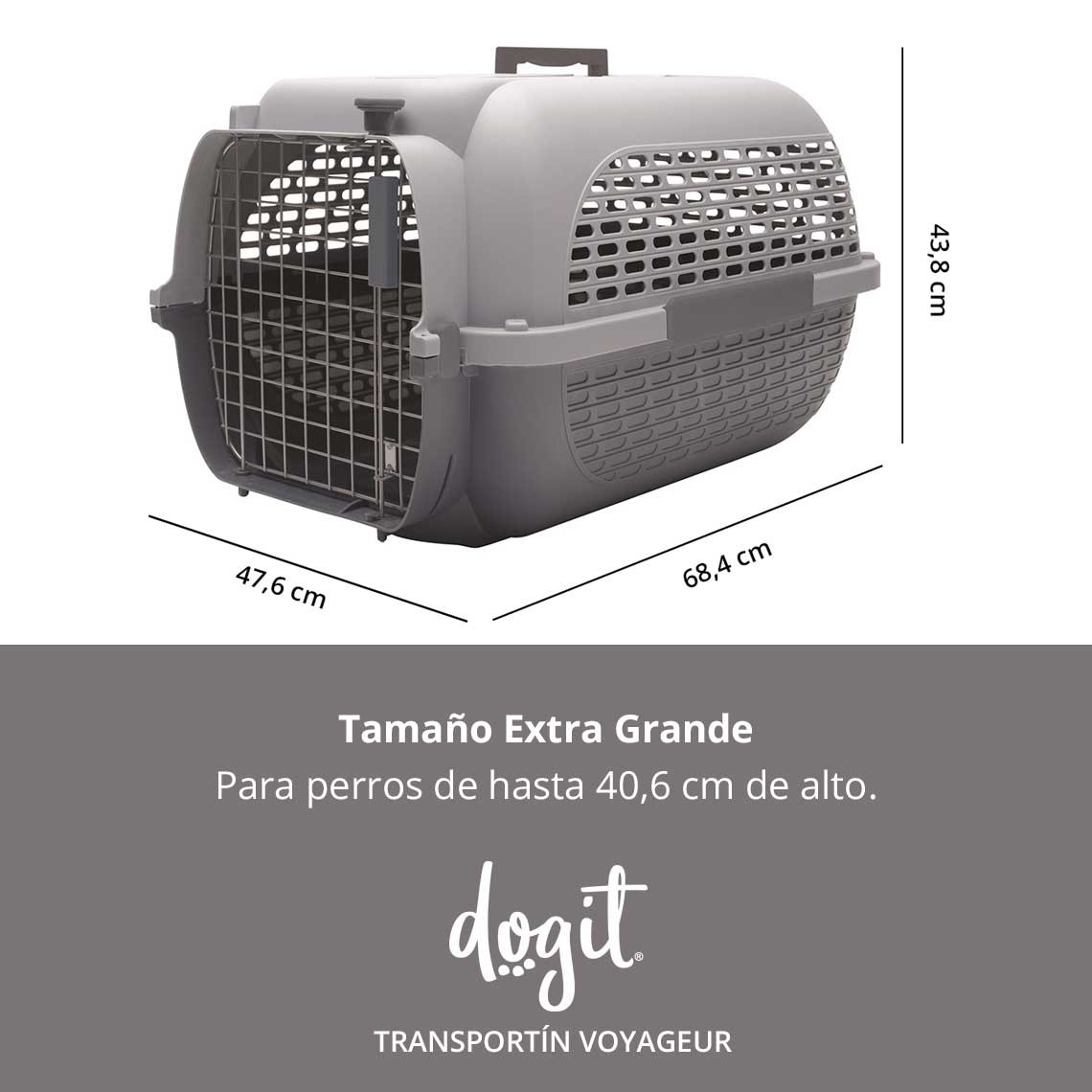 Dogit Pet Voyageur X-Gde. Gris/Gris