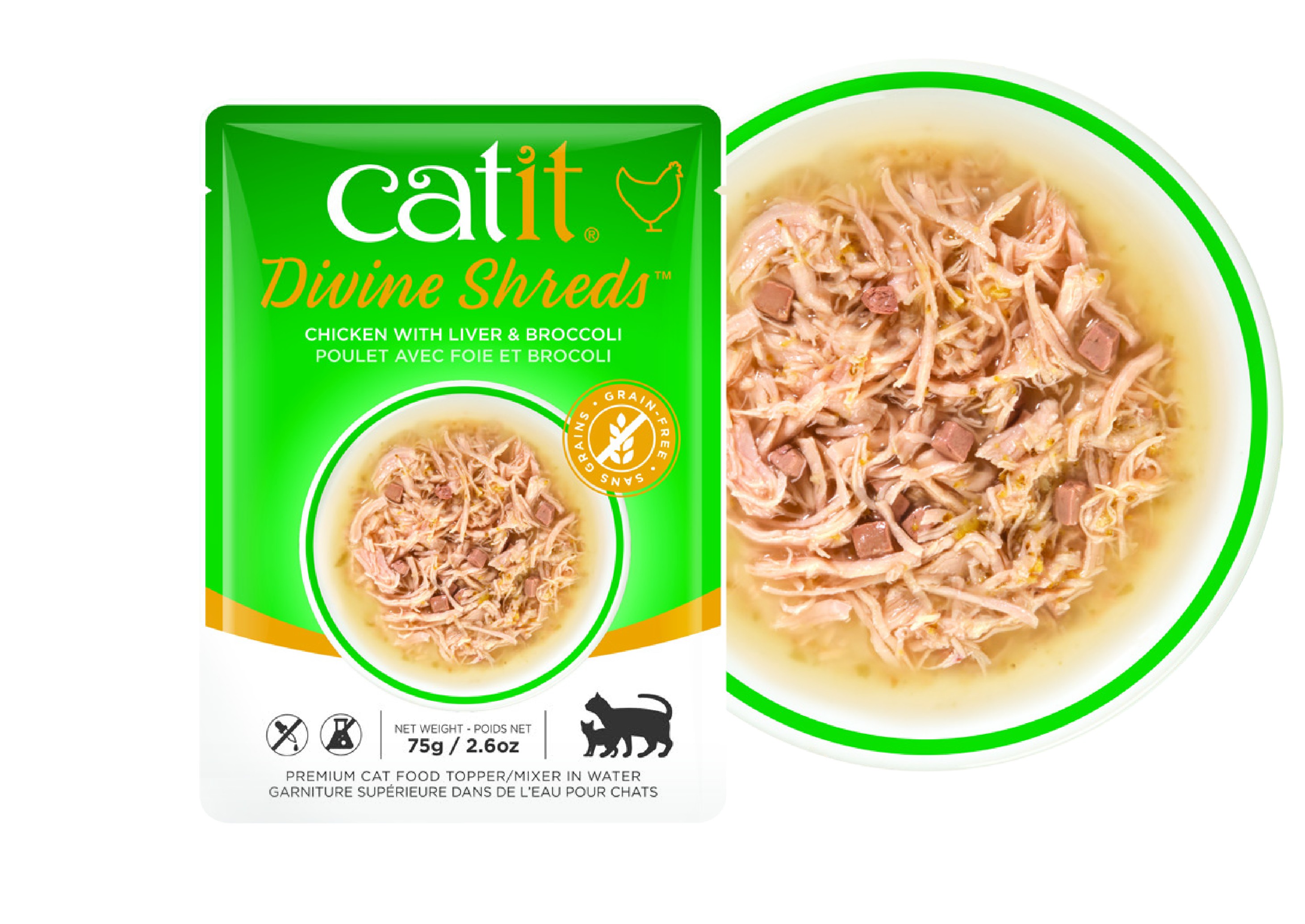 Catit DivineShreds Sopa Pollo/HígadoBrócoli, 75g