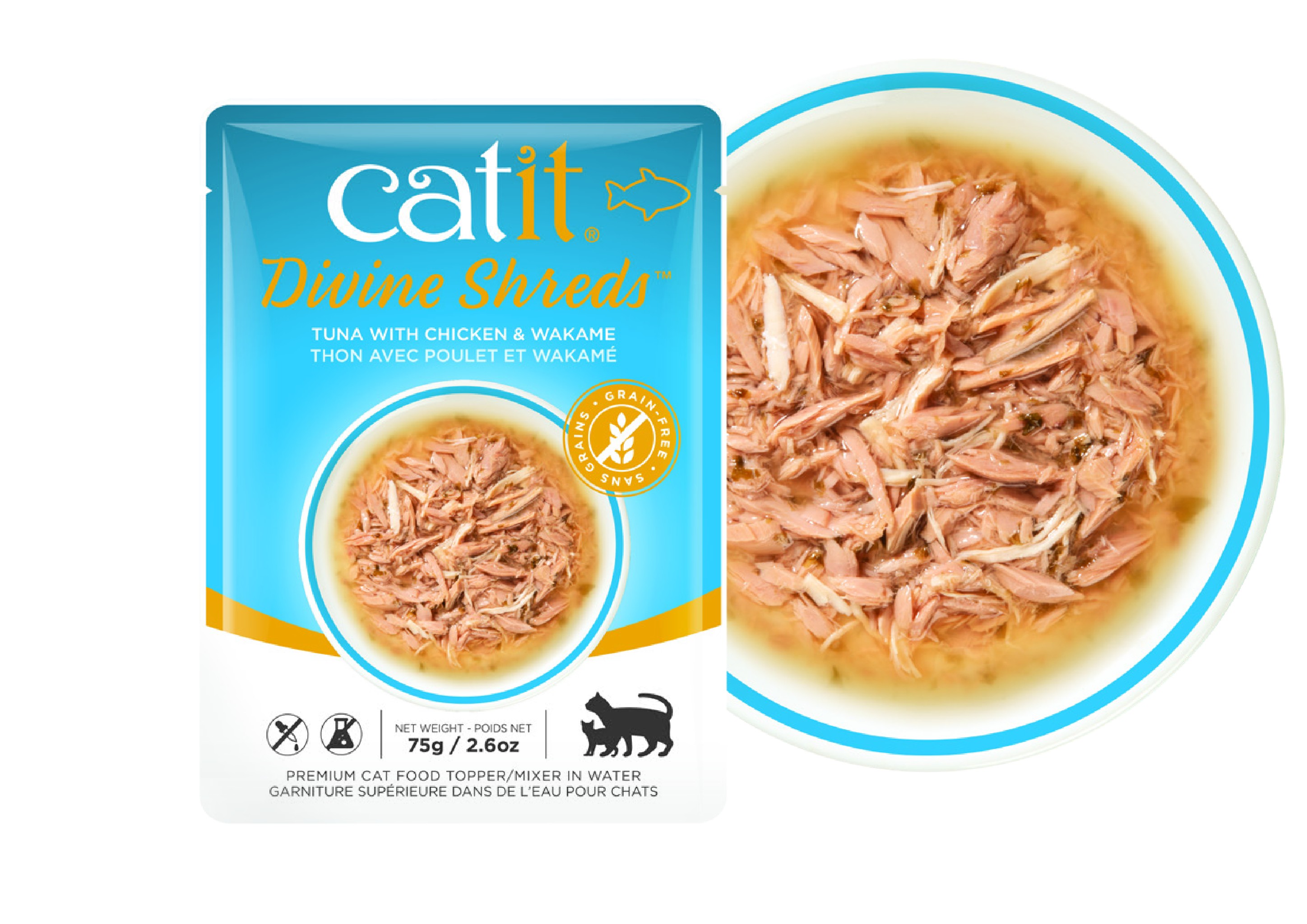 Catit DivineShreds Sopa Atún/PolloWakame, 75g