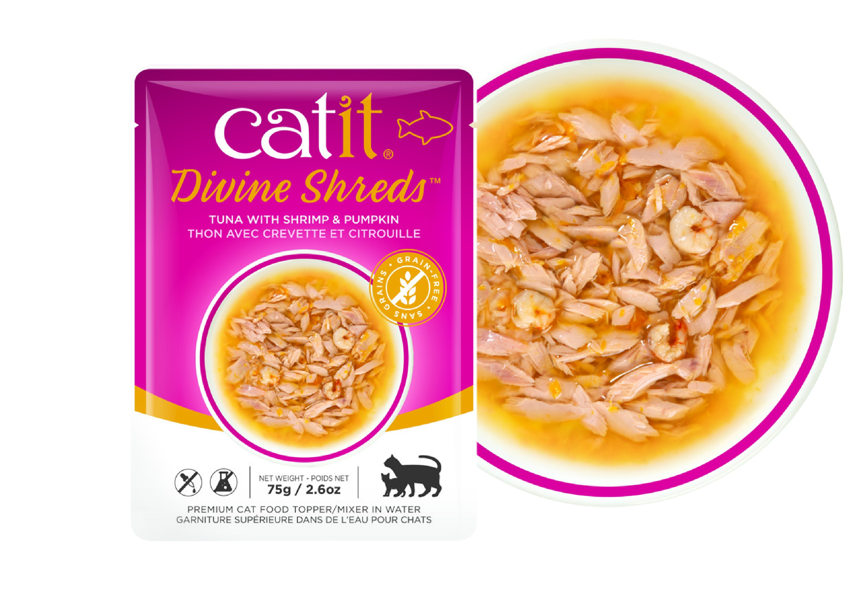 Catit DivineShreds Sopa Atún/GambasCalabaza, 75g