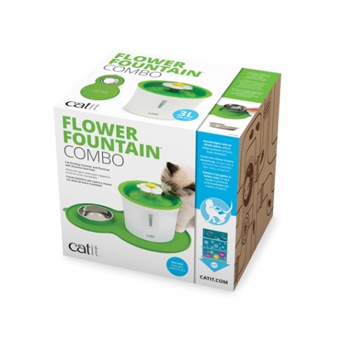 Catit Fuente con flores: bebedero de 3 litros con filtro de triple acción :  Productos para Animales 