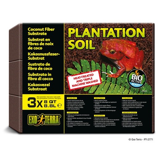 Exo Terra Brick 3Pack Plantation Soil (Coco) 8.8l