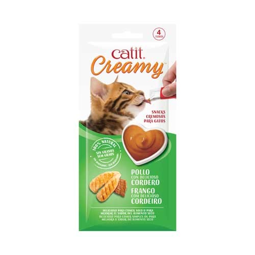 Catit Creamy Pollo y Cordero, 4x10g