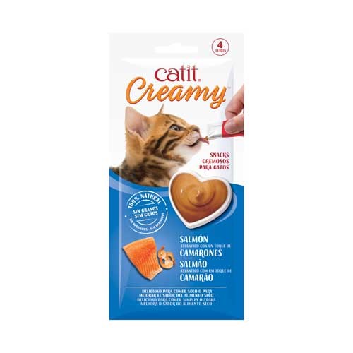 Catit Creamy Salmón y Gambas, 4x10g