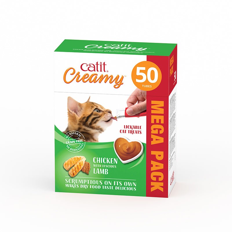 Catit Creamy Pollo y Cordero, 50x10g