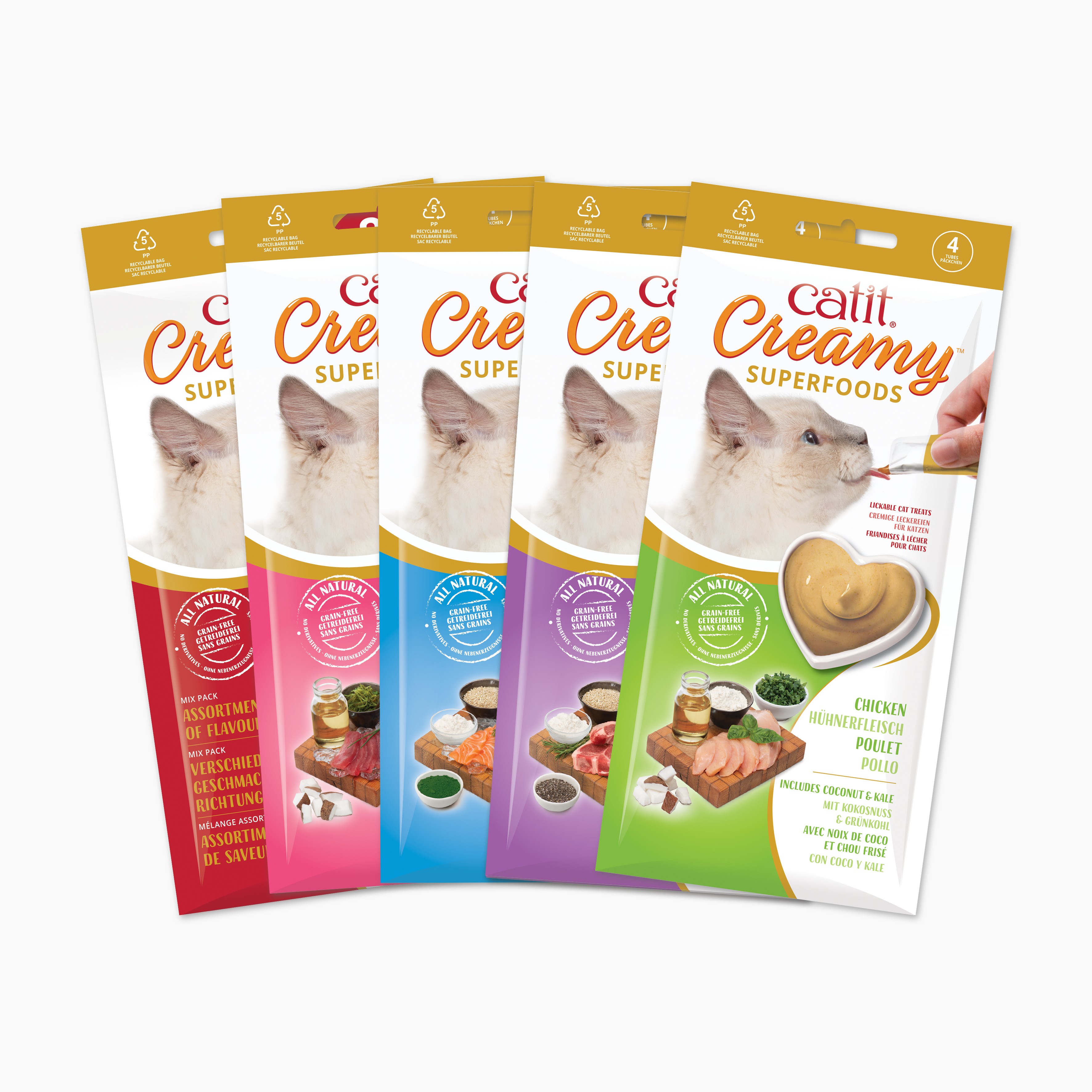 Catit Creamy Superfood Atún/CocoWakame, 4x10g