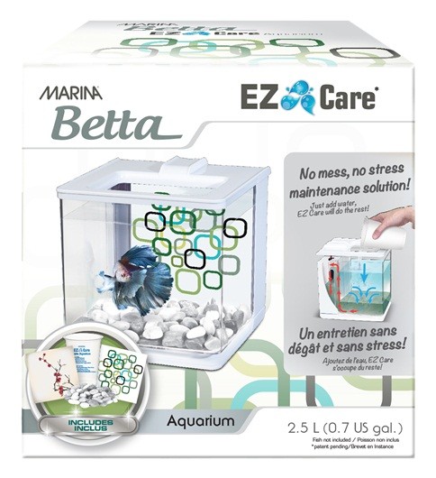 Marina Betta EZ Care Bettera, 2,5L, Blanco