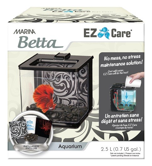 Marina Betta EZ Care Bettera, 2,5L, Negro