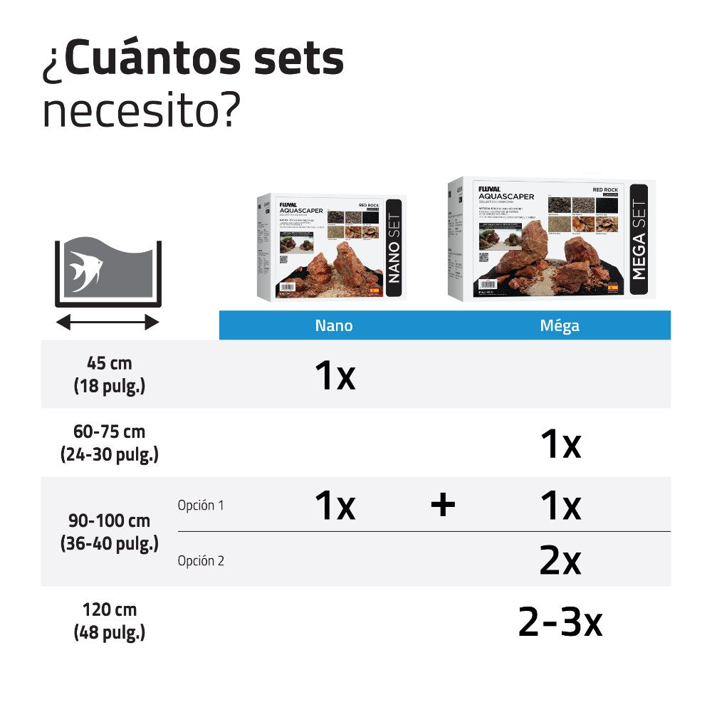 Kit de piedras y grava para acuascaping Fluval - Rojo
