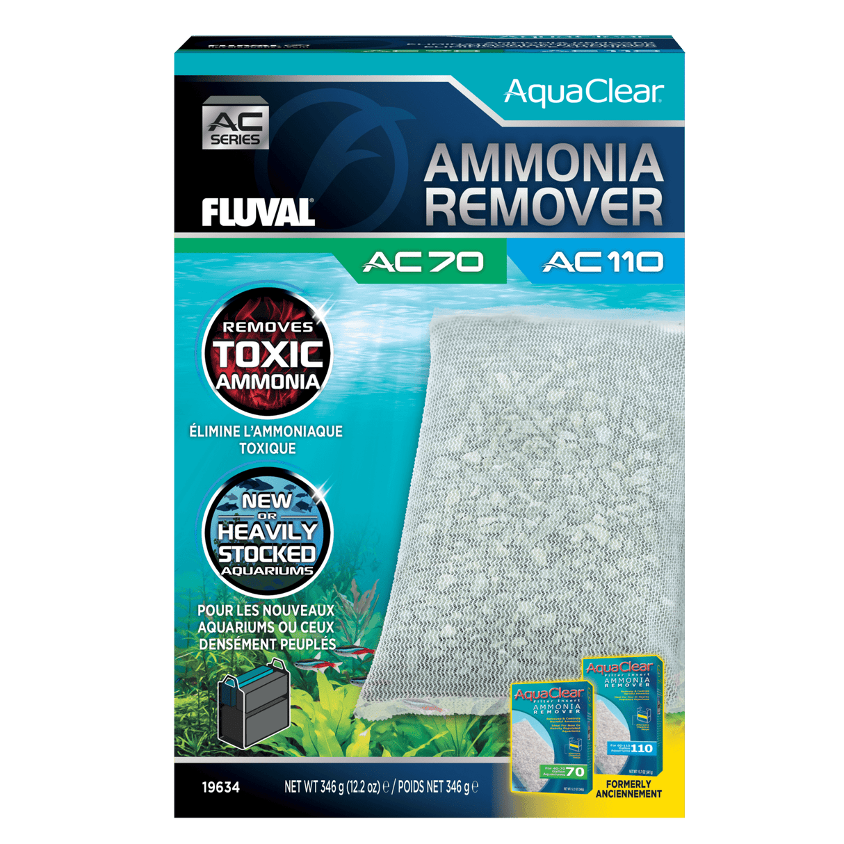 Eliminador de amoniaco para filtro AquaClear Fluval AC - Pack de 1