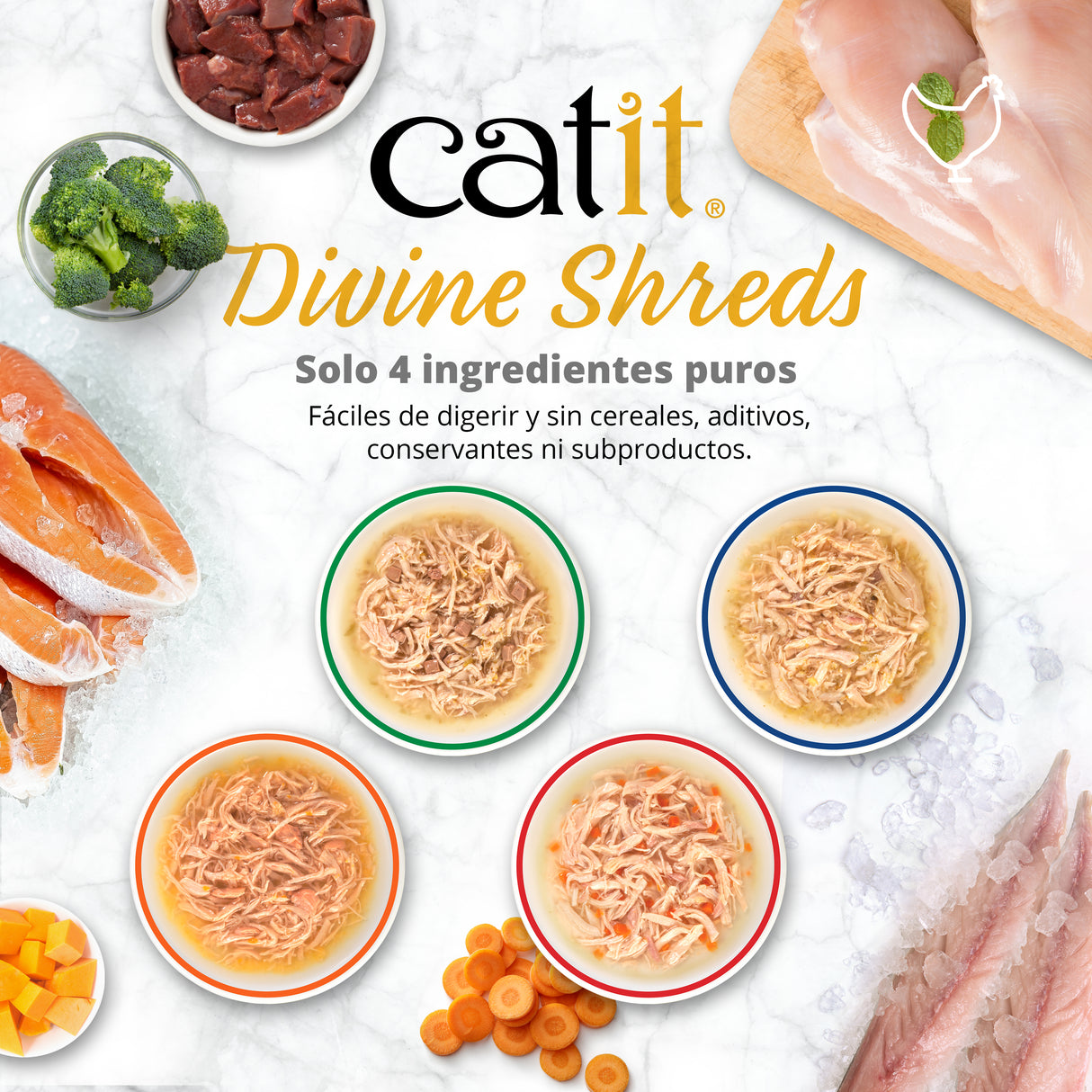 Sopa para Gatos Catit Divine Shreds - Multipack 12 unidades