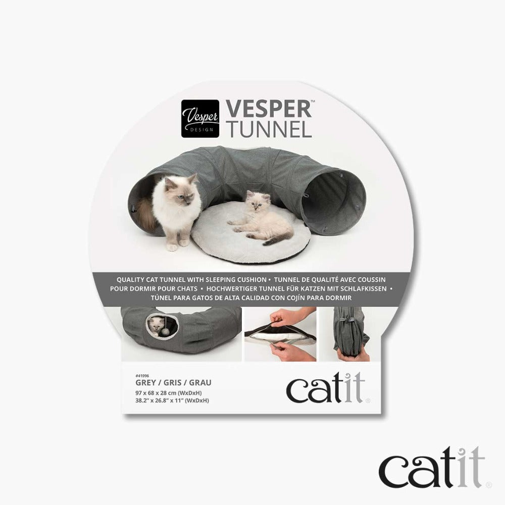 Túnel para gatos con cojín Catit Vesper Tunnel