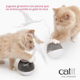 Dispensador se snacks y juguete con pluma para gatos Catit PIXI Spinner