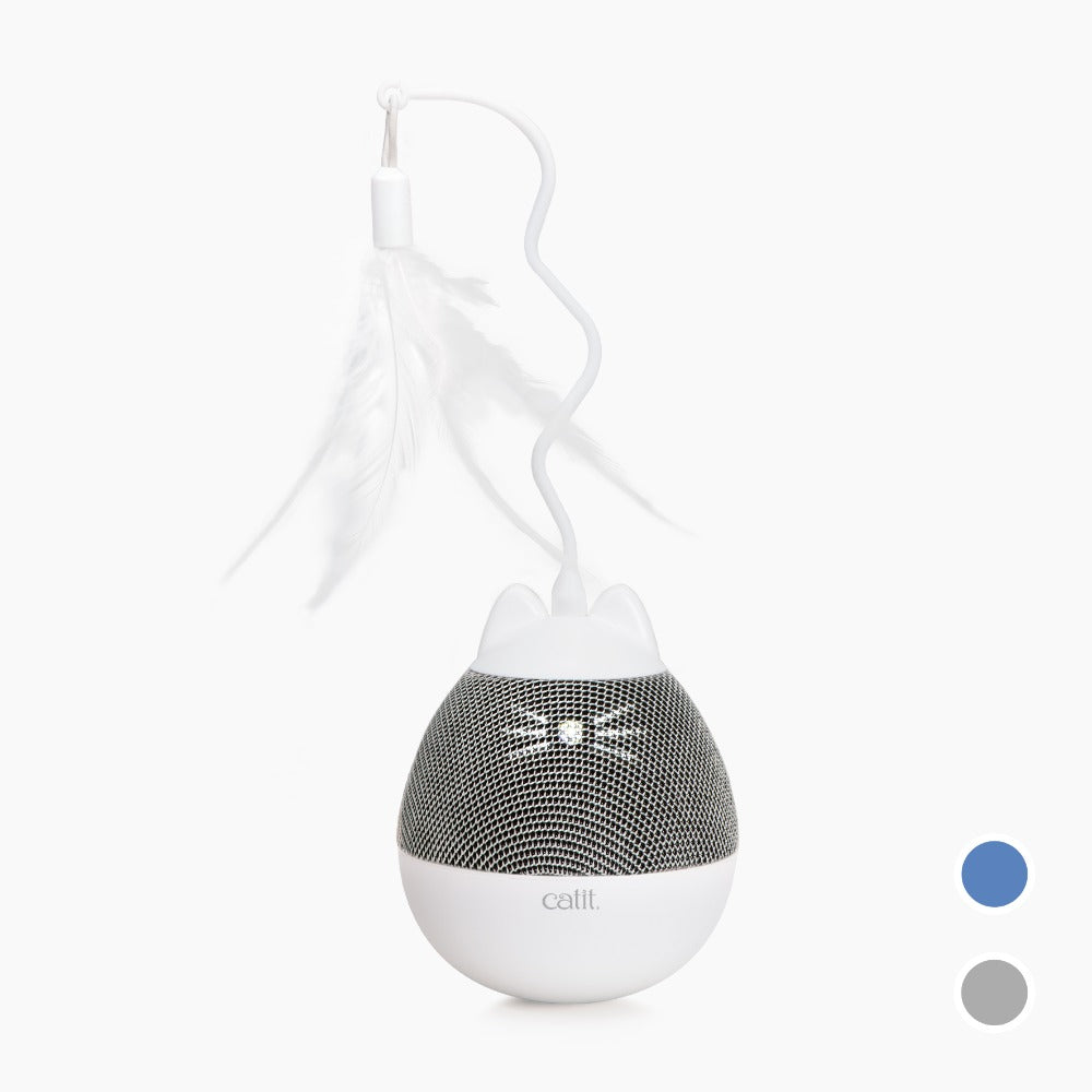 Dispensador se snacks y juguete con pluma para gatos Catit PIXI Spinner