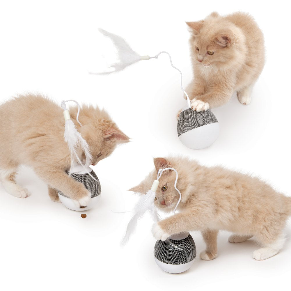Dispensador se snacks y juguete con pluma para gatos Catit PIXI Spinner