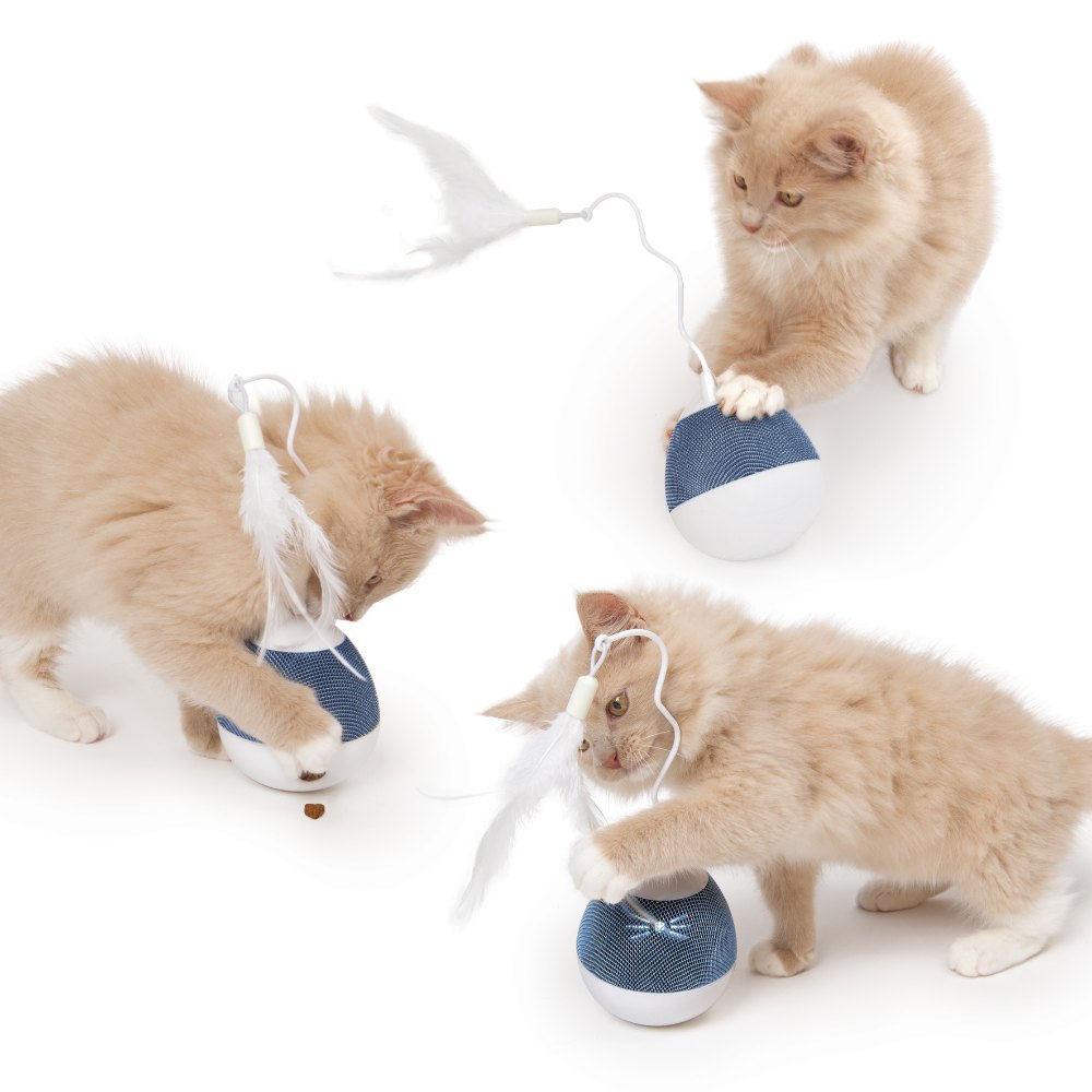 Dispensador se snacks y juguete con pluma para gatos Catit PIXI Spinner