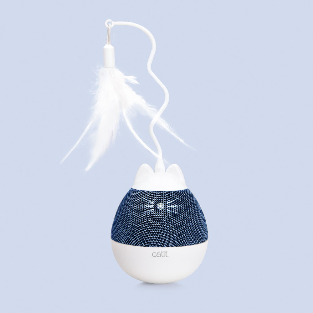 Dispensador se snacks y juguete con pluma para gatos Catit PIXI Spinner