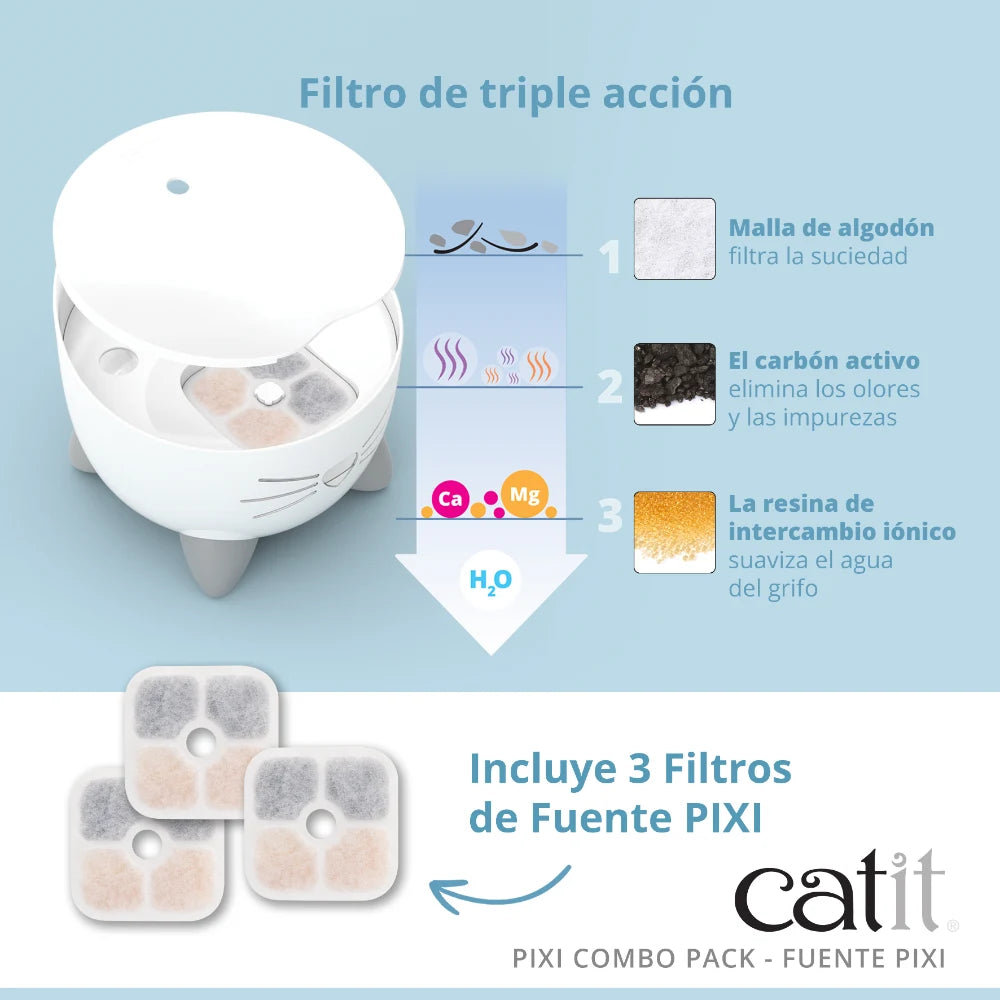 Combo de fuente y comedero para gatos Catit PIXI