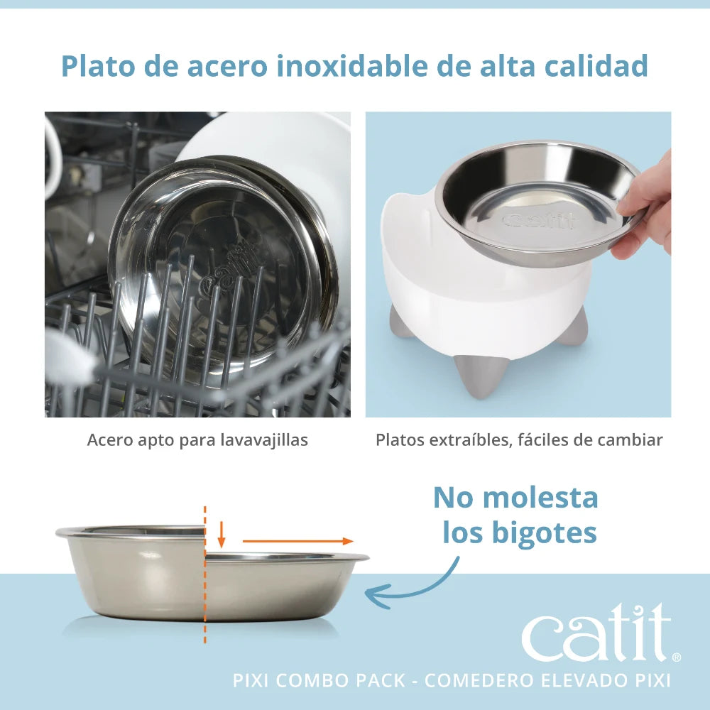 Combo de fuente y comedero para gatos Catit PIXI