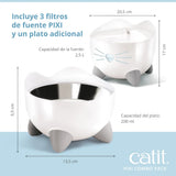 Combo de fuente y comedero para gatos Catit PIXI