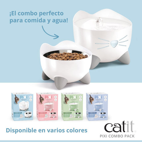 Combo de fuente y comedero para gatos Catit PIXI