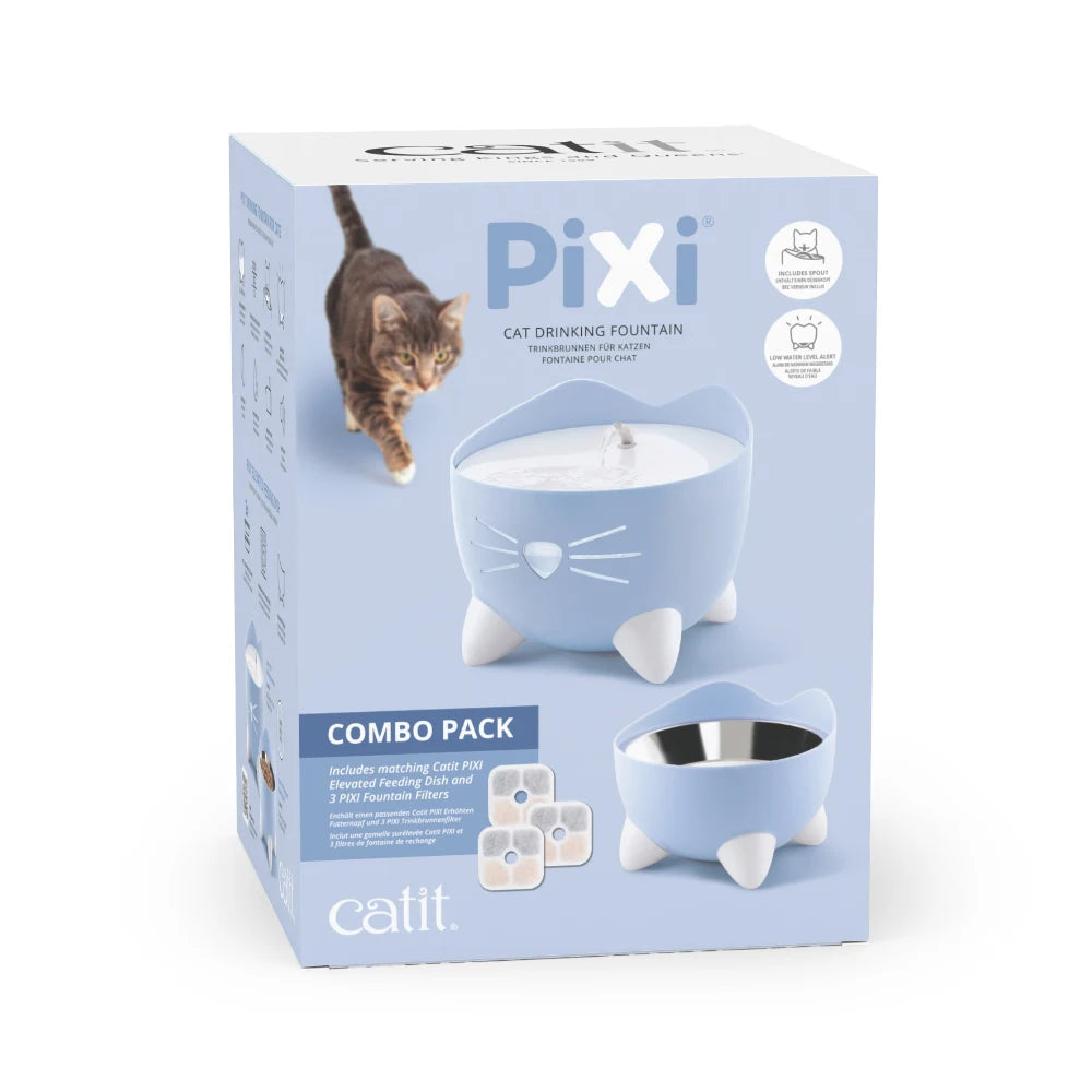 Combo de fuente y comedero para gatos Catit PIXI