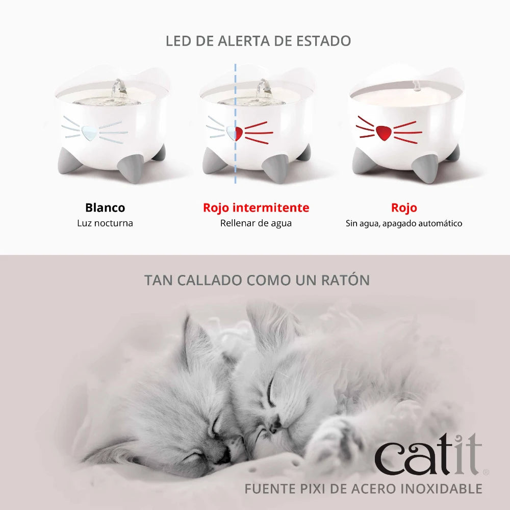 Fuente para gatos de acero inoxidable Catit PIXI