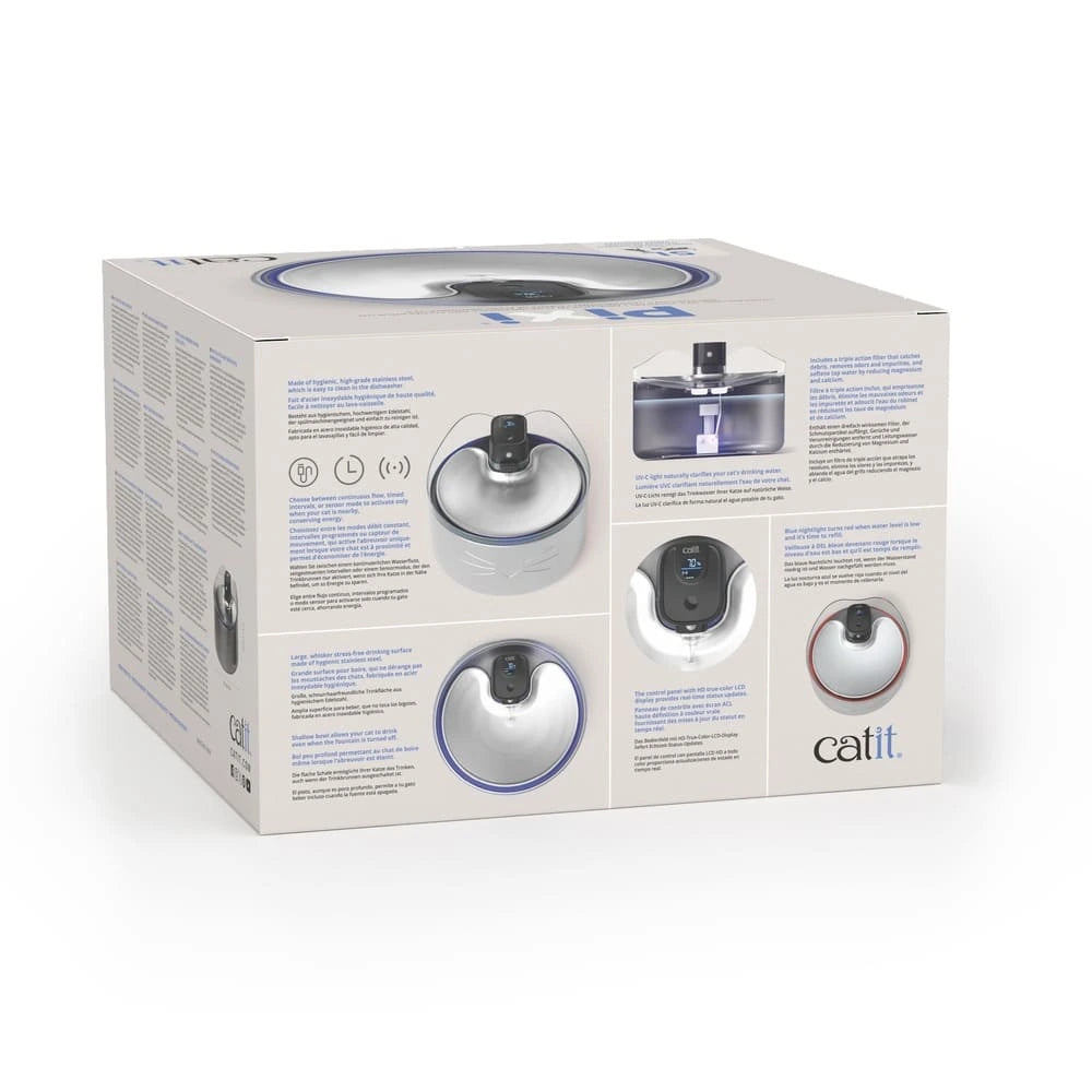 Fuente Sin Cables Catit PIXI de Acero inoxidable UVC
