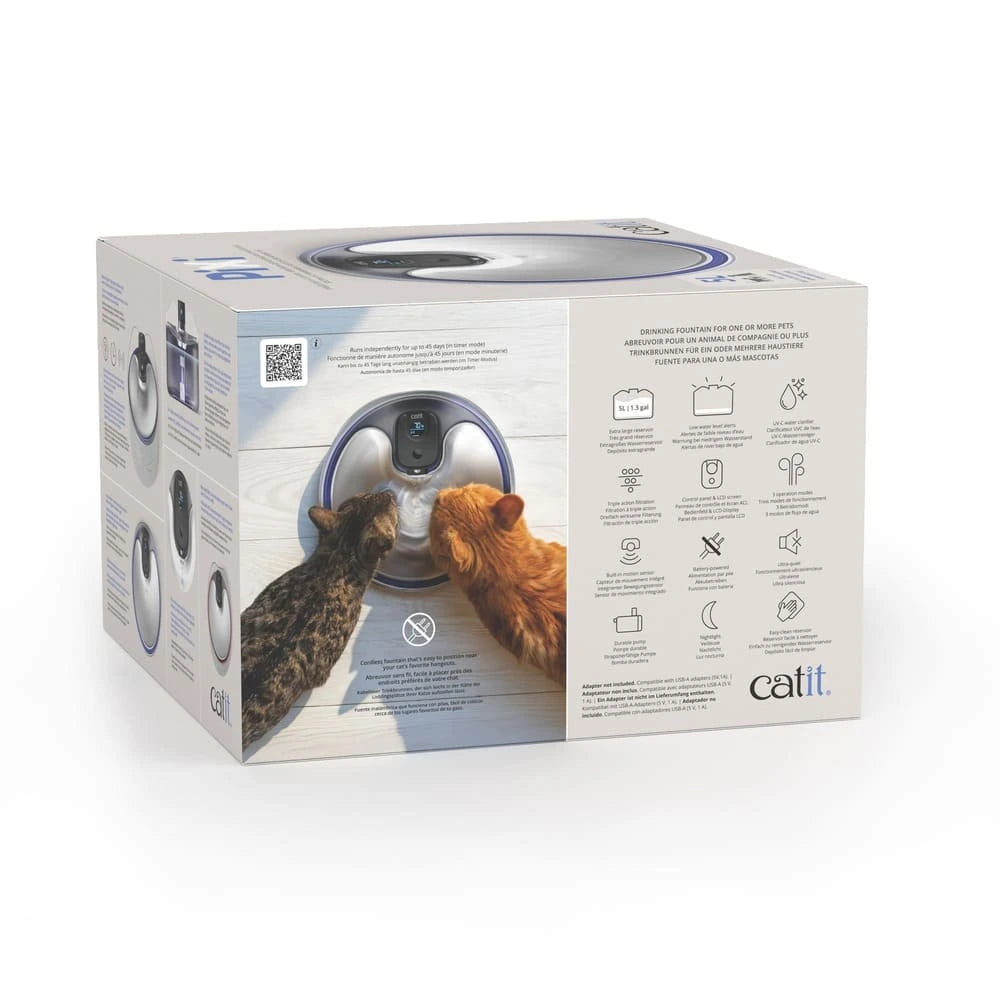 Fuente Sin Cables Catit PIXI de Acero inoxidable UVC