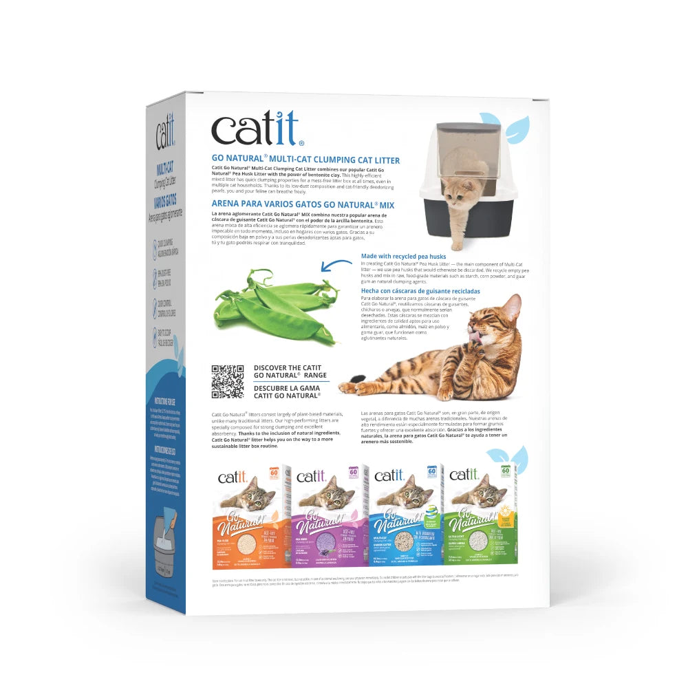 Arena Aglomerante Mix para Muchos Gatos Catit Go Natural