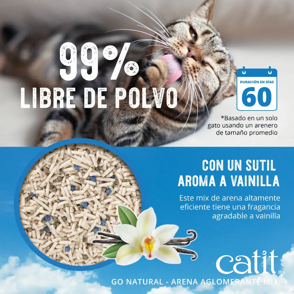 Arena Aglomerante Mix para Muchos Gatos Catit Go Natural
