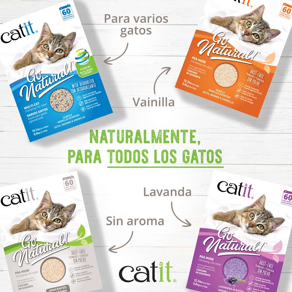 Arena para Gatos Aglomerante de Cáscara de Guisante Catit Go Natural