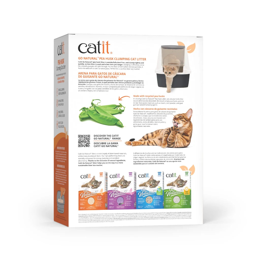 Arena para Gatos Aglomerante de Cáscara de Guisante Catit Go Natural