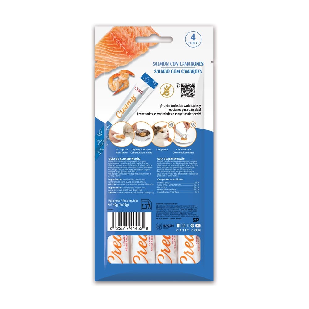 Snacks cremosos para gatos Catit Creamy – 4 Tubos