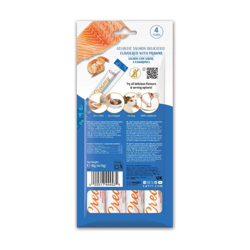 Snacks cremosos para gatos Catit Creamy – 4 Tubos