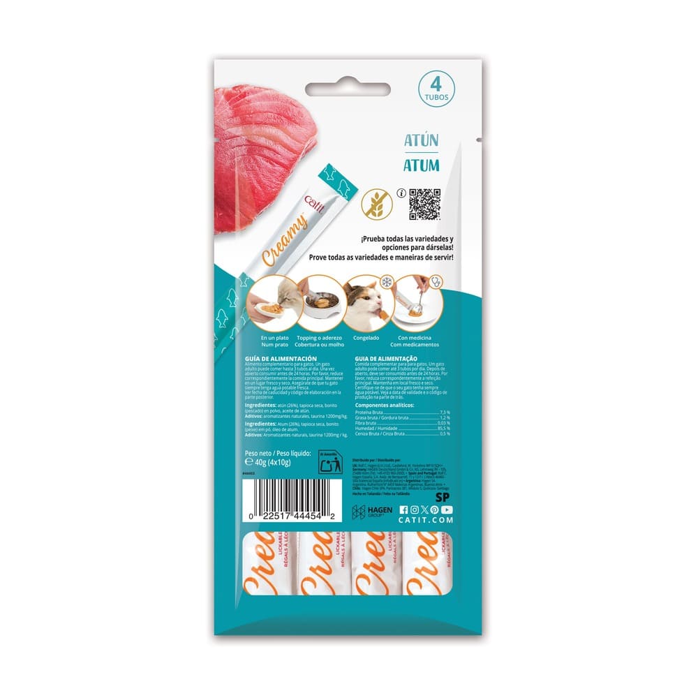 Snacks cremosos para gatos Catit Creamy – 4 Tubos