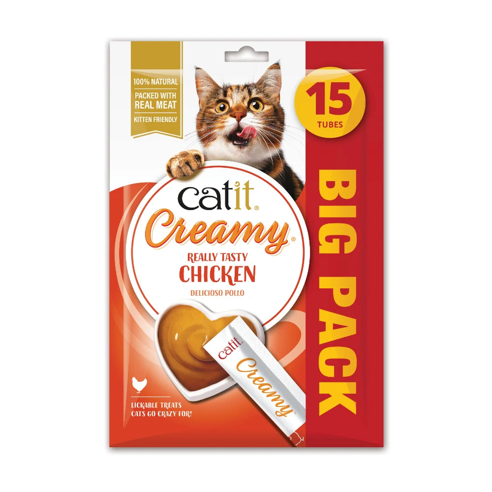 Snacks cremosos para gatos Catit Creamy – 15 Tubos