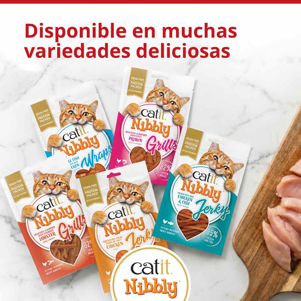 Snacks masticables para gatos Catit Nibbly Jerky