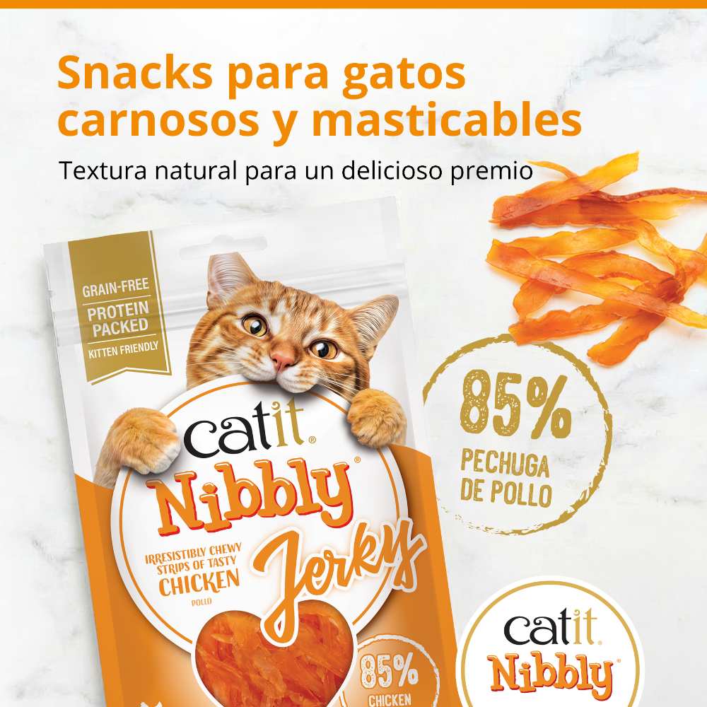 Snacks masticables para gatos Catit Nibbly Jerky