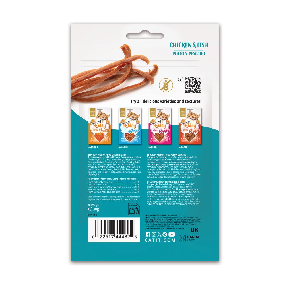 Snacks masticables para gatos Catit Nibbly Jerky