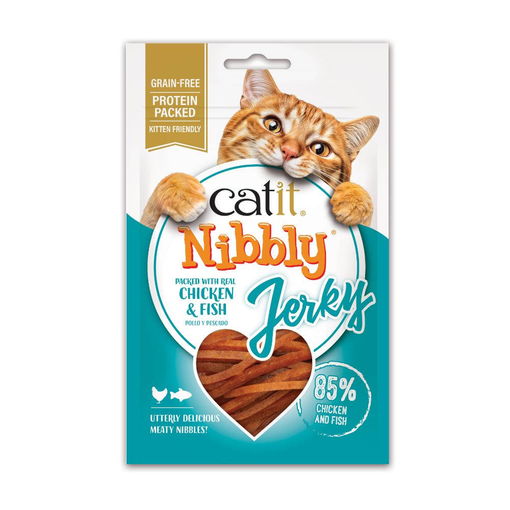 Snacks masticables para gatos Catit Nibbly Jerky