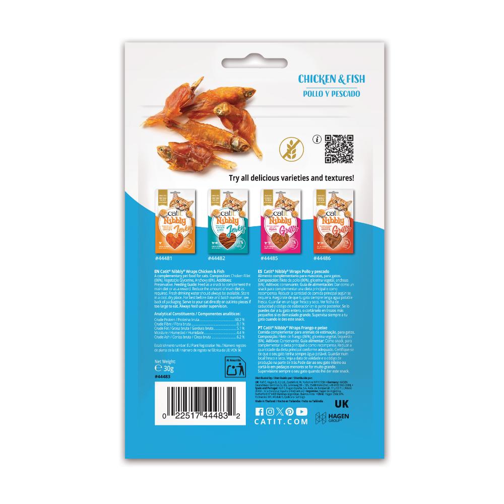 Snacks masticables para gatos Catit Nibbly Wraps