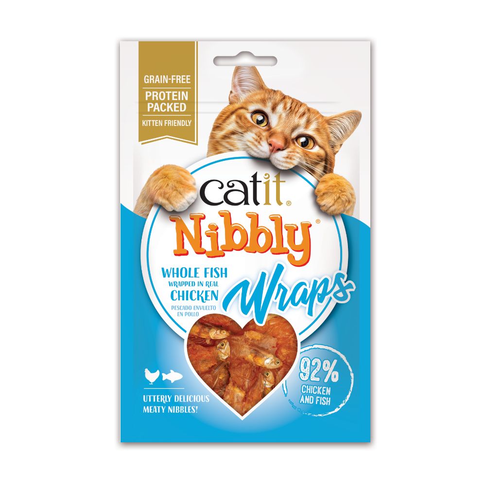 Snacks masticables para gatos Catit Nibbly Wraps