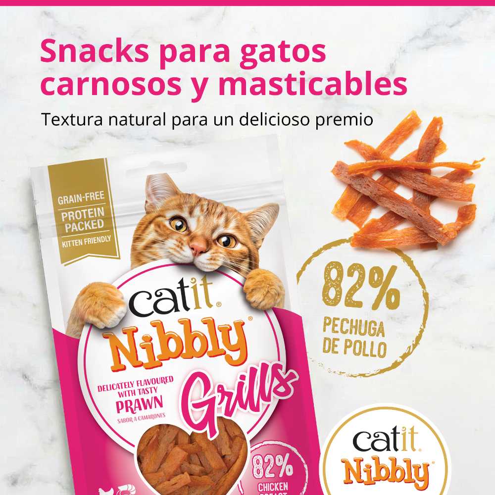 Snacks masticables para gatos Catit Nibbly Grills